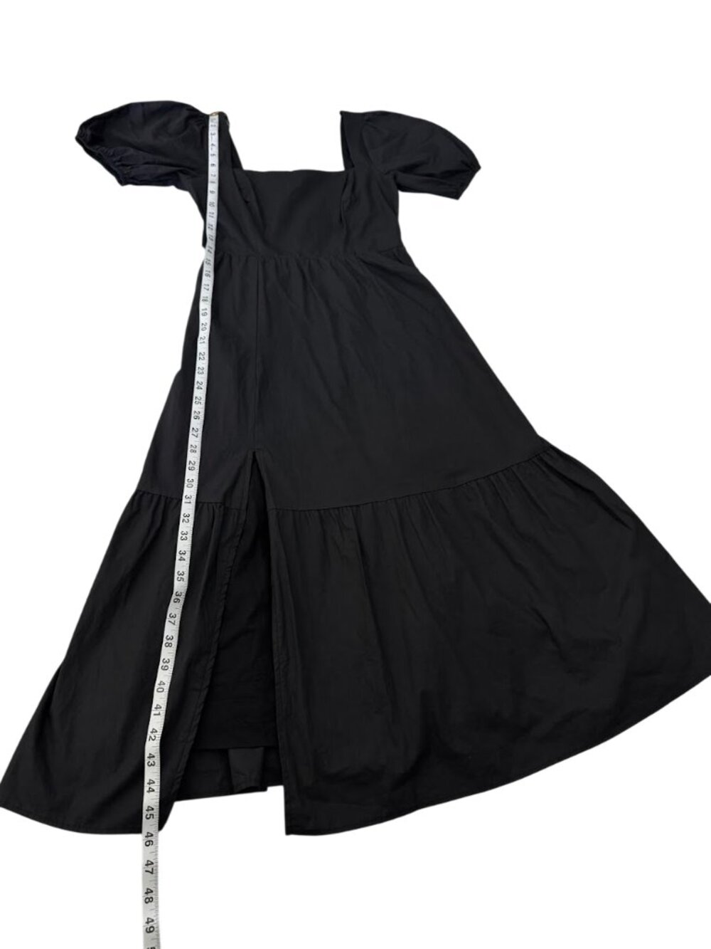 ASTR The Label Black Cotton Puff Sleeve Midi Dress Size S - Picture 7 of 12